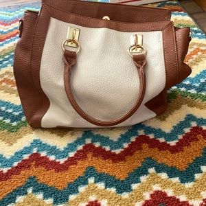 JustFab, brown and cream purse.